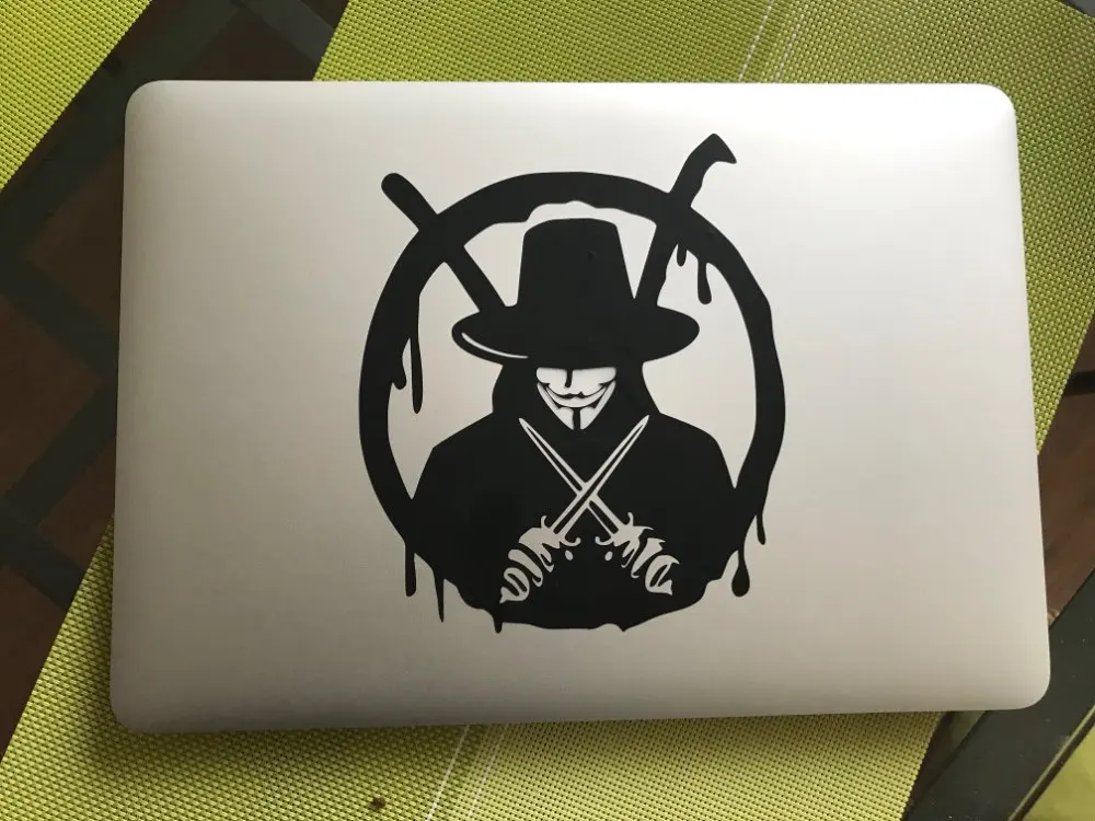 Виниловая креативная наклейка V для ноутбука Vendetta для Apple MacBook Skin Air 13 Pro retina 11 12 15 дюймов Mac notebook наклейка