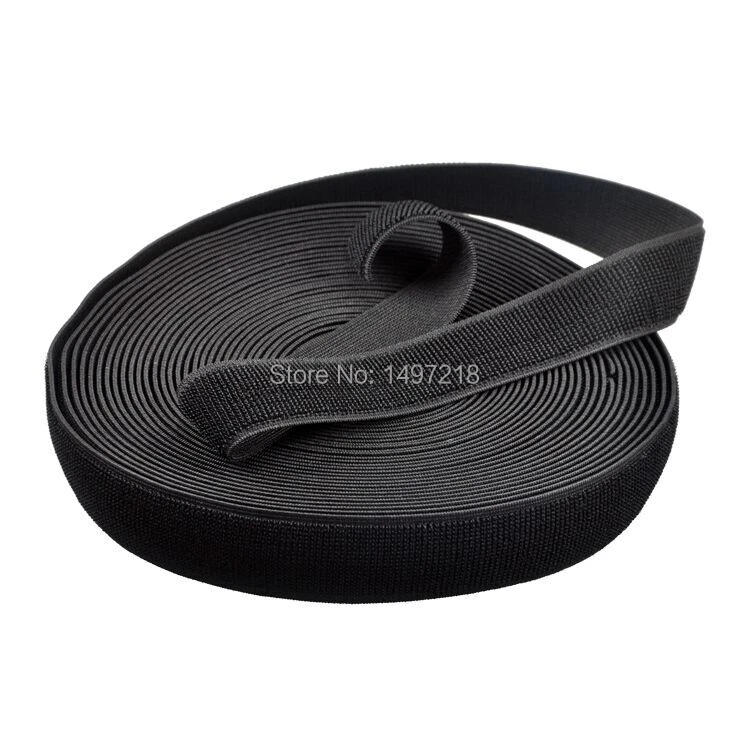 Laço de Fita 25mm de Largura de 20 Venda Quente Profissional Preto Branco Metros - Rolo Black Stretch Elastic 3 Cheap tape tape