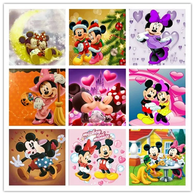 

2019 new 5D DIY Diamond Painting Cross stitch kits Full square Diamond Embroidery Mickey Minnie mouse rhinestone Mosaic