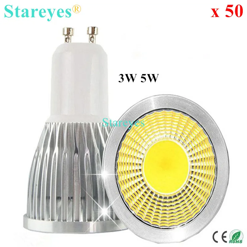 

Free shipping 50 pcs Dimmable 5W 3W GU10 E27 MR16 B22 E14 GU5.3 LED COB Spot light Downlight Droplight lamp bulb Light lighting