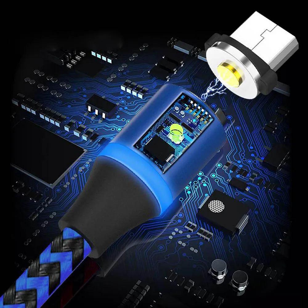 USB кабель магнитный с разъемами Micro и Type C для Samsung Xiaomi Huawei LG iPhone Xs Max 8 7 6 Plus|Зарядные