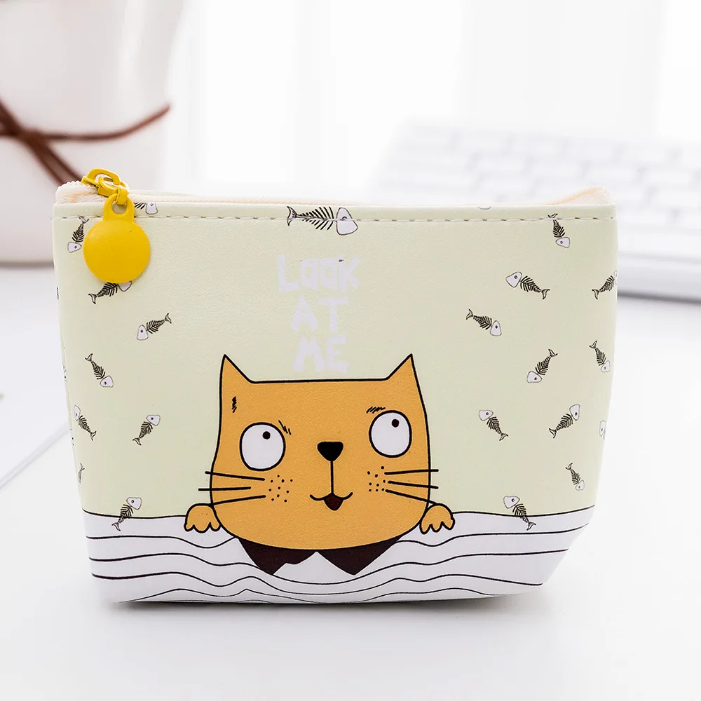 Новая Корейская версия милого кошелька для монет в виде маленького животного, маленькая НОВАЯ Портативная сумка для хранения монет, сумка для ключей, посылка - Цвет: Yellow Cat
