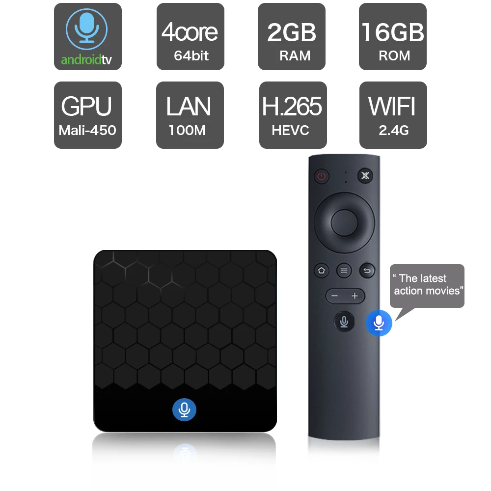 

X88 Mini RK3328 2GB RAM 16GB ROM Smart TV Box 4K HD Media Player Android 7.1 Set top Box With Voice Control