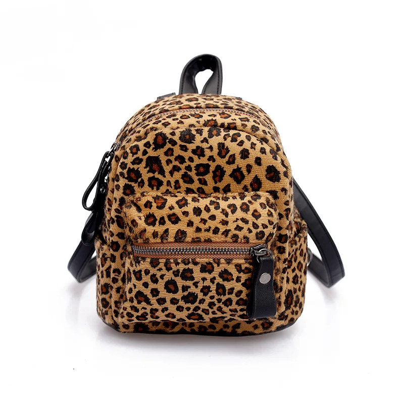 

Women's PU Fashion Backpack Female Leopard Print Plush Backpacks Girl School bag Lady Multi-function Zebra Stripe Shoulder bags