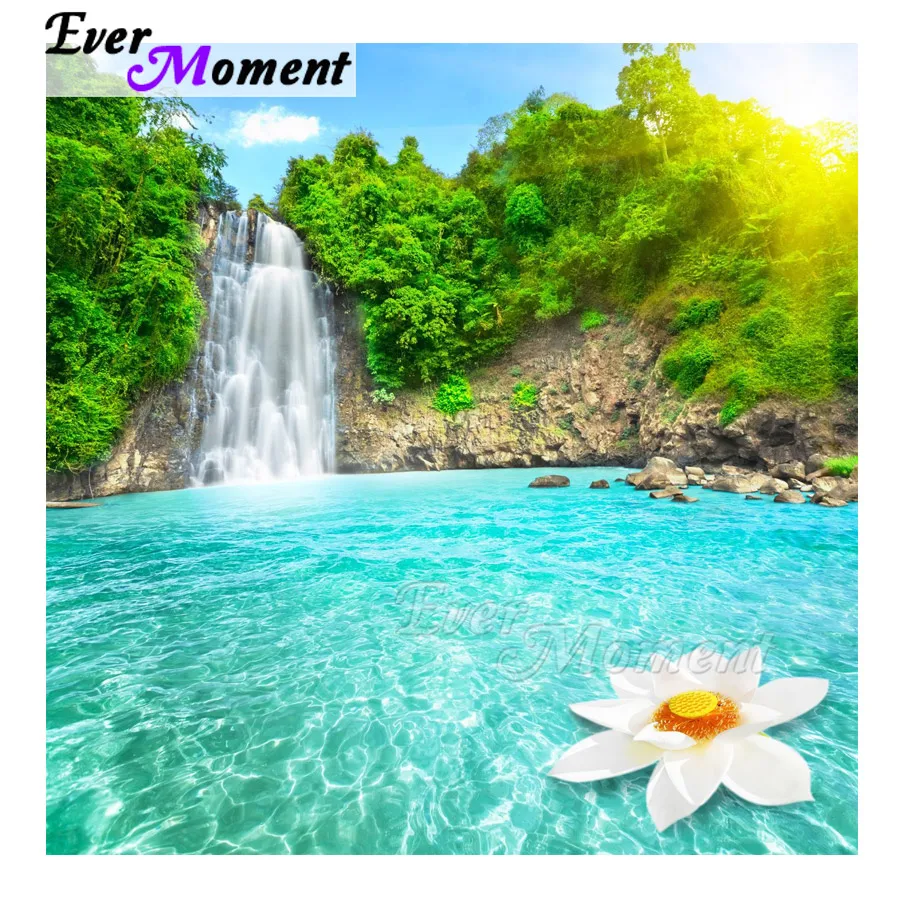 

Ever Moment Diamond Painting Picture Of Rhinestone Full Square Drill Waterfall Decoration For Home Diamond Embroidery ASF1483