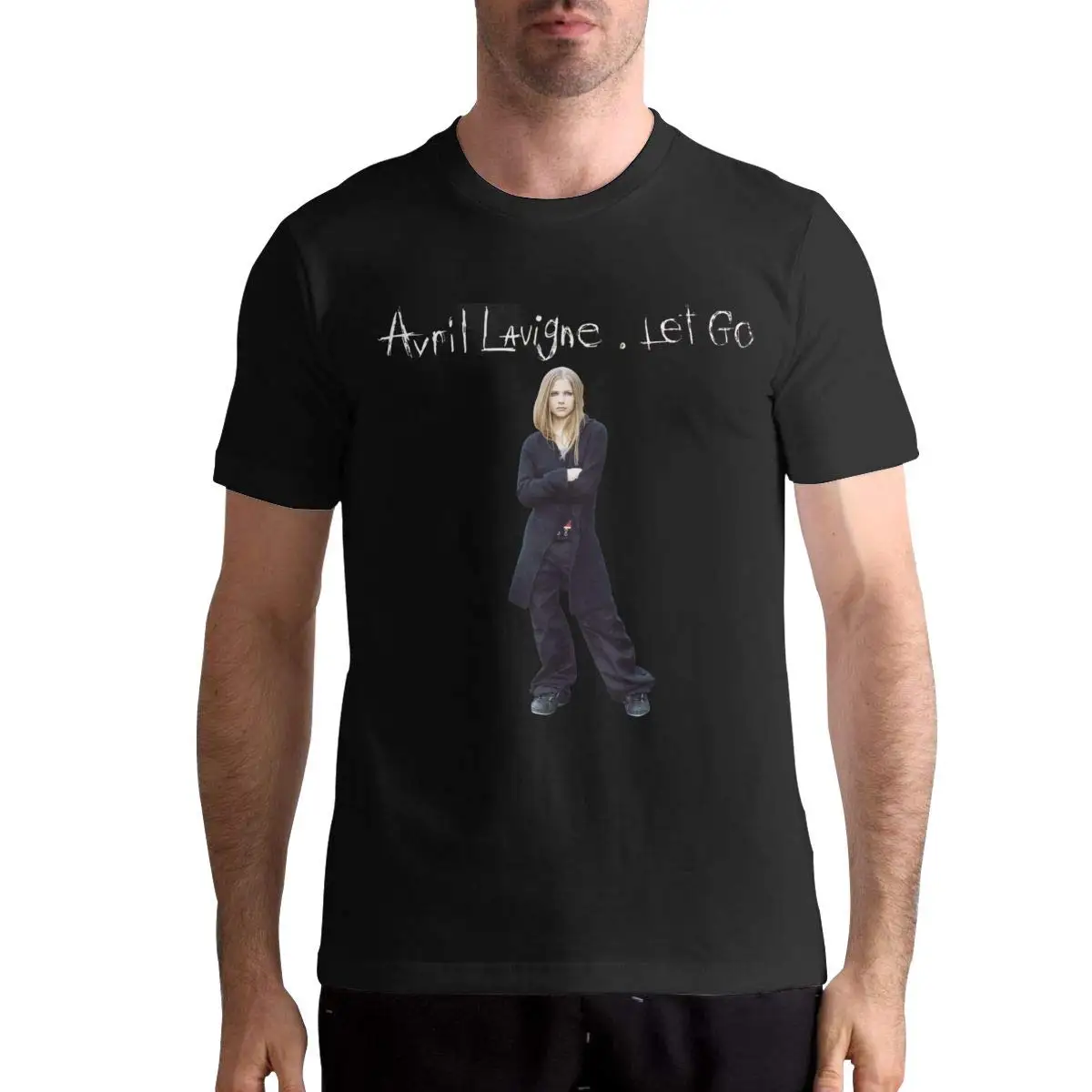 Мужские футболки мужские Avril Lavigne Let Go черные из 100% хлопка брендовая одежда топы