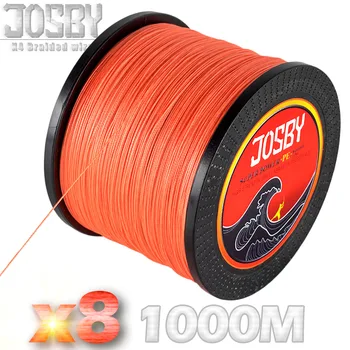 

JOSBY Brand 1000m 8 Strands Multicolour PE Braided Wire Multifilament Fishing Line Fishing Tackle 15LBS-80LBS 7Color