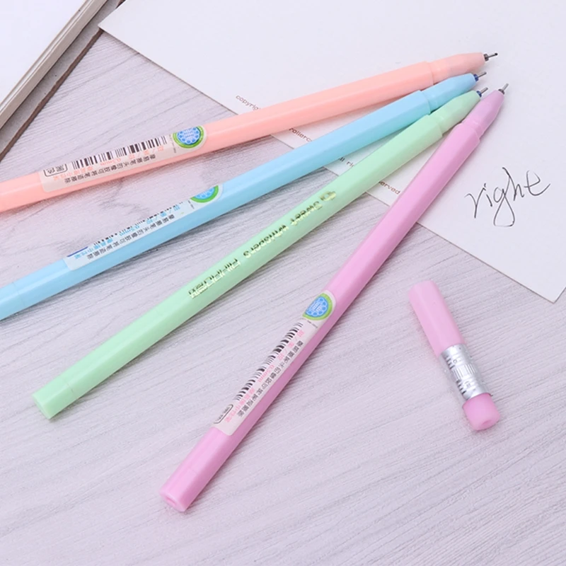Cute 0.5mm Eraserble Gel Ink Pens Erasers Office School Supplies
