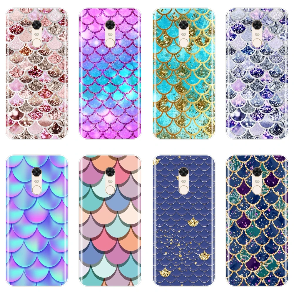 

TPU Back Cover For Xiaomi Redmi Note 4 4X 5 5A 6 Pro Prime Silicone Fish Scale Phone Case For Pocophone F1 Redmi S2 6A 5 Plus 4A
