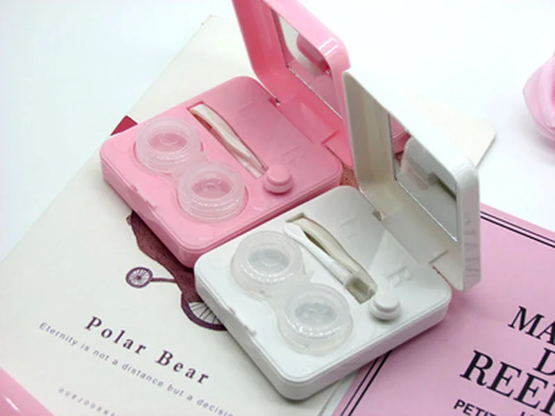 Электрический чехол для чистки контактных линз с зеркалом для макияжа для женщин Companion Box Eyes Cartoon портативный милый набор для путешествий