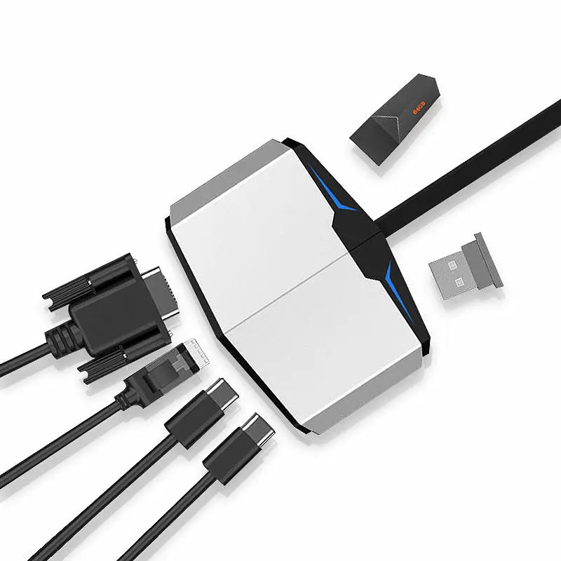 Конвертер HDMI в VGA AJIUYU для Xiaomi MiBook Air Pro 13 3 дюйма 12 5 USB C HUB RJ45 картридер PD