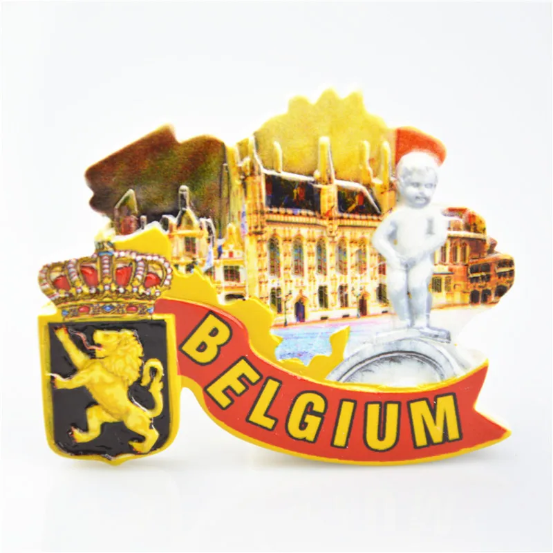 

Creative Hand-painted Belgium Scenic Art 3D Fridge Magnet Travel Souvenir Home Decor Resin Refrigerator Magnetic Stickers Gift
