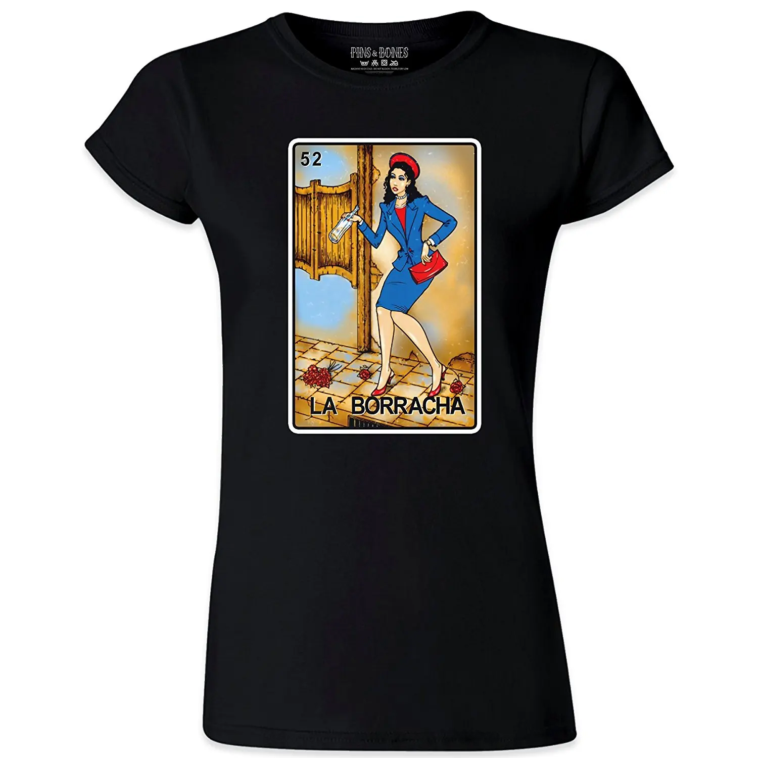 Забавная Хлопковая женская футболка с надписью pin Bones Loteria|t shirt|cotton t shirtcotton shirt women |