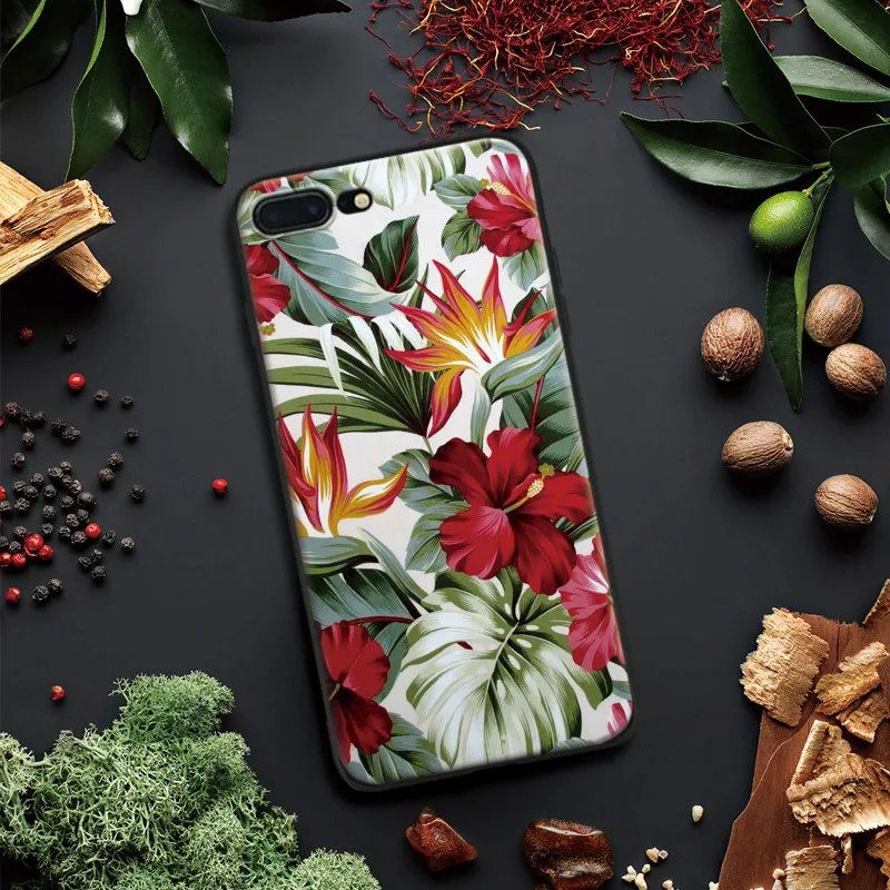

Flower Leaves Beautiful Pattern Coque Tpu Soft Silicone Phone Case Cover Shell For Apple IPhone 5 5s SE 6 6s 7 8 Plus X 10
