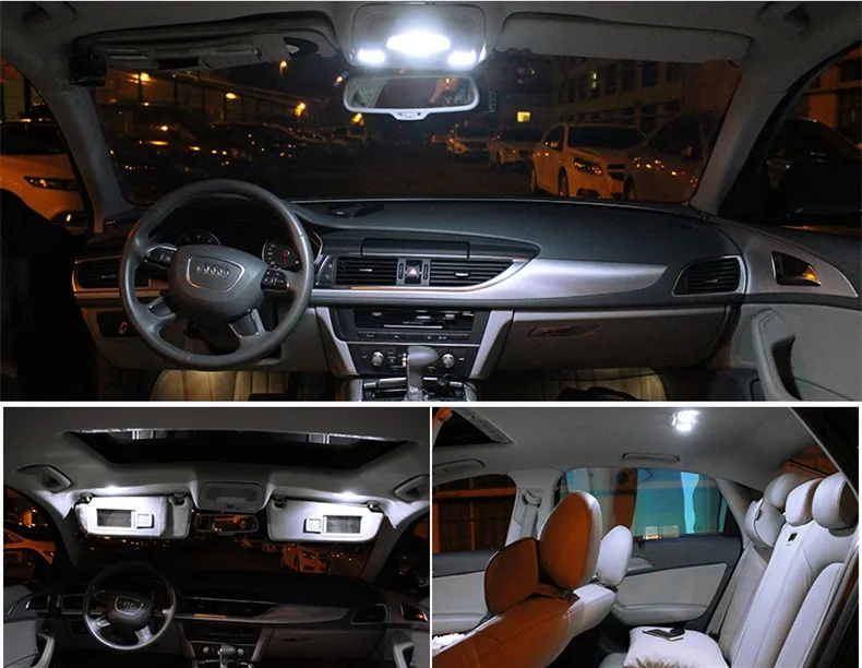 17 шт. Шина CAN автомобиль светодиод лампочки интерьер посылка комплект для 2009-2013 Audi A4 B8 Avant Карта Купол дверь фонарь освещения номерного знака, белый цвет