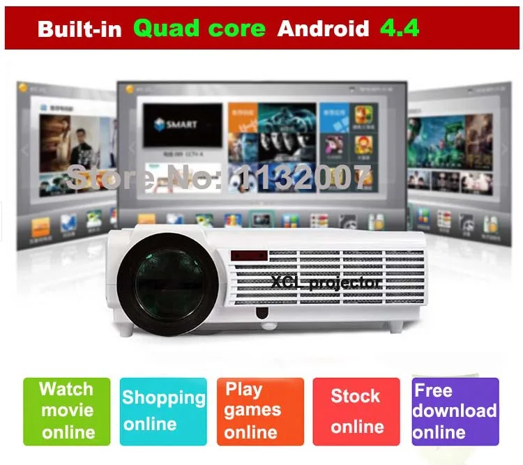 Бразилия Smart Android 4.4 ЖК Телевизор LED проектор Full HD аксессуары 1920x1080 3D домашний
