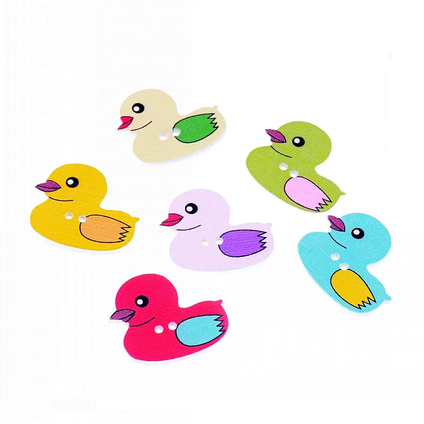 

Free shipping 50Pcs Random Mixed Duck Wood Buttons 2 Holes Pattern Sewing Scrapbooking 24x15mm-24x22mm F1037