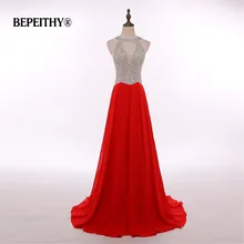 Модное красное шифоновое длинное вечернее платье, элегантные вечерние платья с кристаллами, сексуальное платье для выпускного вечера, лидер продаж