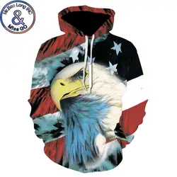 Флаг США Eagle печати с капюшоном Для мужчин Для женщин 2018 Фирменная Новинка Повседневное 3D толстовки Для мужчин хип-хоп Уличная пот Homme