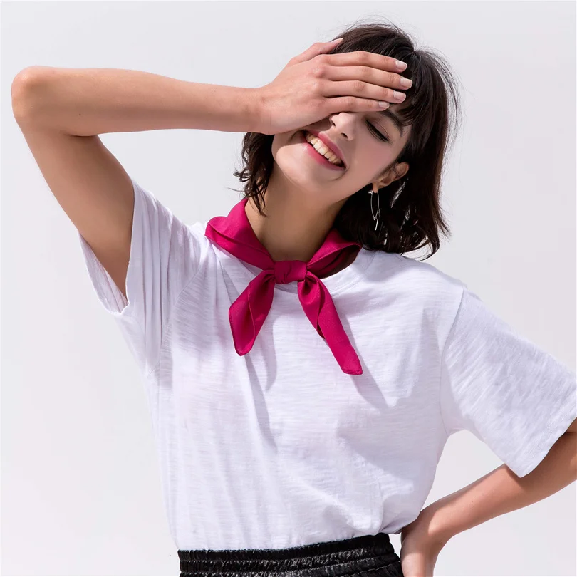 Square Scarf For Women Bandana Neckerchief Solid Color Polyester Silky Satin Touch Headband Female Handkerchief Hair Neck Scarf Square Scarf For Women Bandana Neckerchief Solid Color Polyester Silky Satin Touch Headband Female Handkerchief Hair Neck Scarf