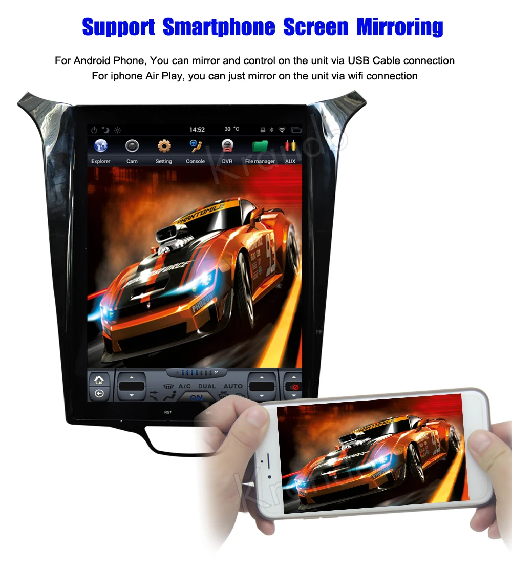 Best Krando Android 8.1 10.4" Tesla Vertical screen car audio player gps for Chevrolet Cruze 2015+ multimedia entertainment system 8
