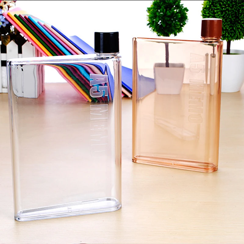 Notebook Flat Water Bottle 350ml BPA FREE