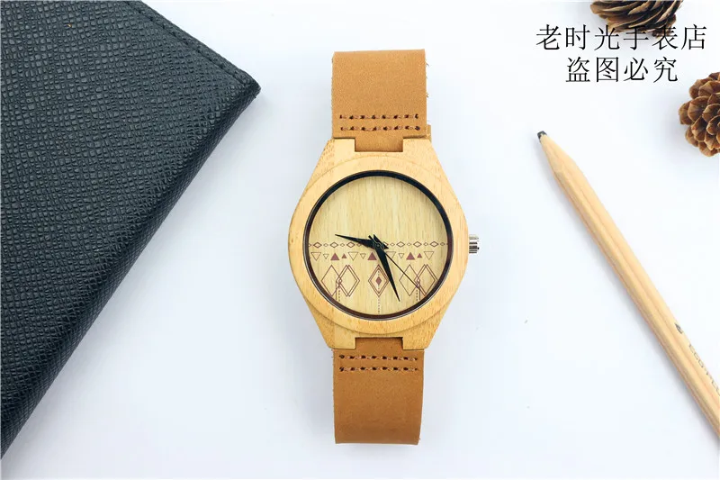 Hotime C19 мужские Часы половина Вышивка Крестом Картины Bamboo Часы известный бренд кварц watch для Женская мода подарок часы oem