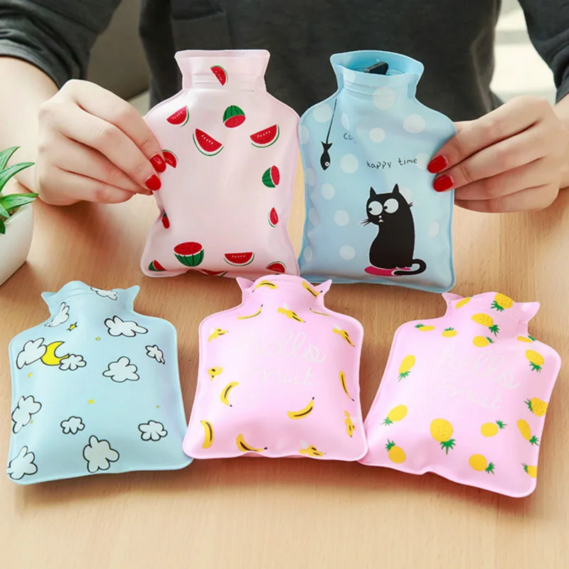 

1pc Lovely Cartoon Hand Hot Water Bottle Mini Hot Water Bags Portable Hand Warmer Pocket Girls Hand Warm Feet Water Bottles