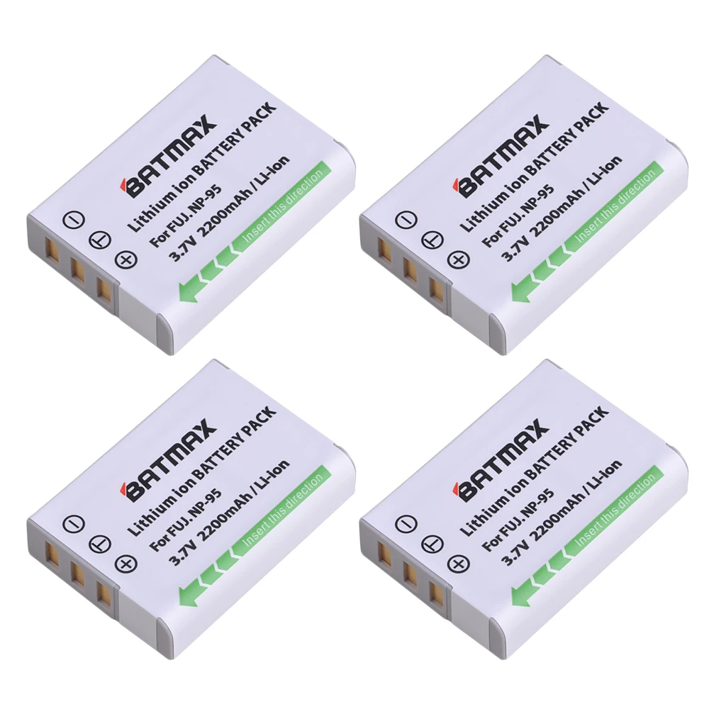 Batmax 2200 Mah 4 Pz Np-95 Np 95 Np95 Batteria Per Fujifilm X30 X100 X100S X100T Xs1 Fujifilm Finepix F30 F31 3D W1