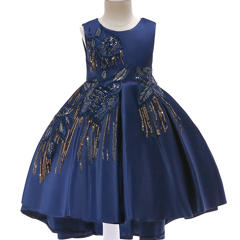 2019 Новое Элегантное платье принцессы для свадьбы, детское праздничное торжественное платье принцессы с блестками для девочек, платье без