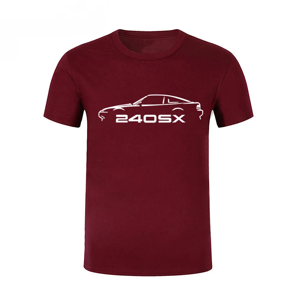 Хлопок o-образным вырезом пользовательские печатные футболки NISSAN 240SX мужские футболки женские футболки - Цвет: Бургундия