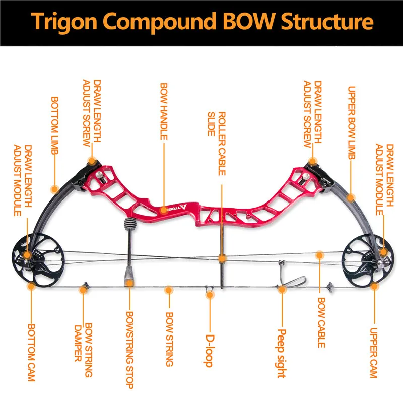 Topoint Archery Trigon Compound Bow Full Package CNC Material 19-30inch Draw Length For Hunting Shooting Right Hand Bow