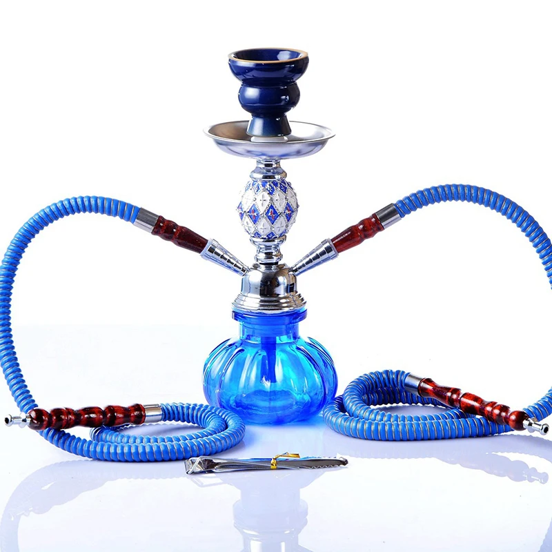 

11'' Junior Hookah Set Metal Stem Shisha Nargile Water Smoker Goza Narguile with Metal Tong Disposable Mouthpieces Hubbly Bubbly