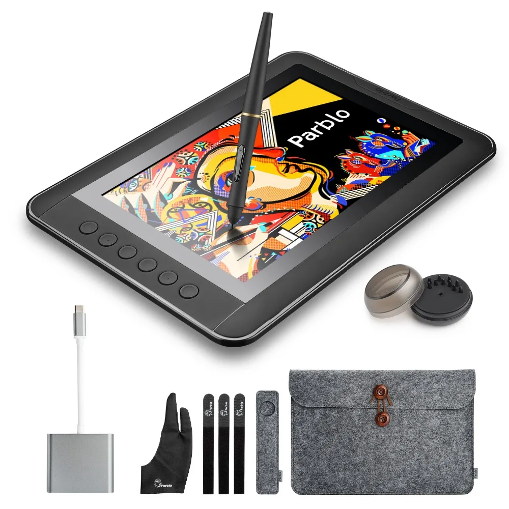 Parblo Mast10 10.1" Graphic Tablet Drawing Monitor w/6