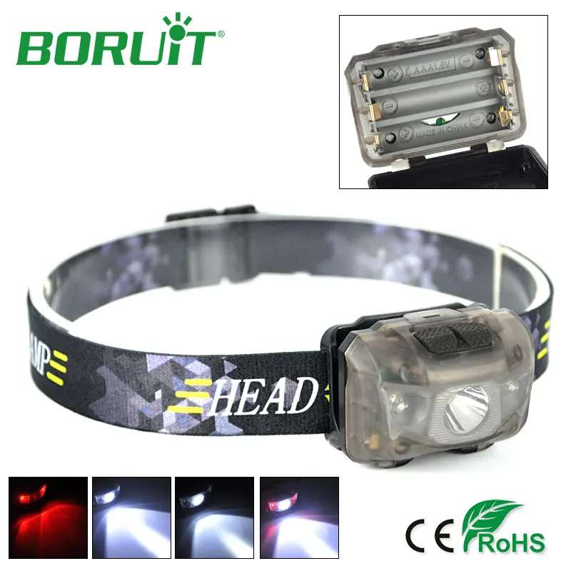 

BORUiT Mini LED Headlamp Flashlight 5 Modes Portable Headlights Waterproof Outdoor Tactical Camping Hunting Head Torch Light