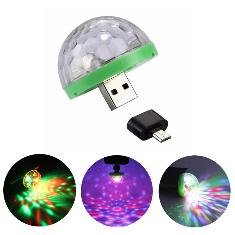 Мини USB дискотека огни следуют за музыкой изменения цвета Led свет кристалл
