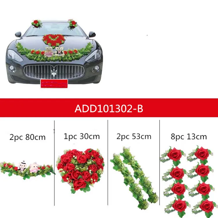 Свадебные Автомобильные украшения, искусственные цветы «сделай сам», романтические розы в форме сердца, свадебные венки, вечерние украшения - Цвет: ADD101302-B