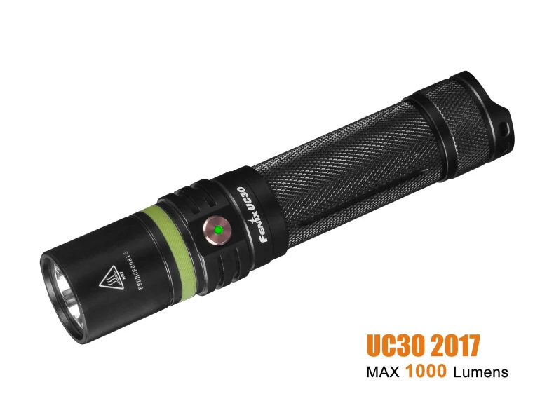 

2017New Fenix UC30 Cree XP-L HI LED tatical Flashlight 1000 lumens Micro-USB charginge Camping Torch + 1pc 2600mAh 18650 battery