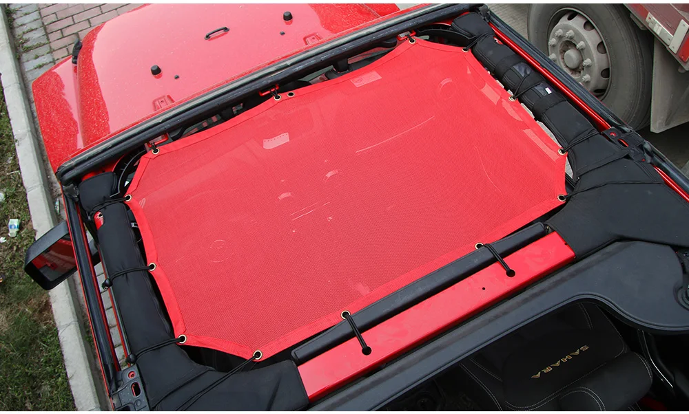 sansour superior malha cobertura do carro telhado prova de uv proteção net para jeep wrangler jk porta acessórios do carro estilo