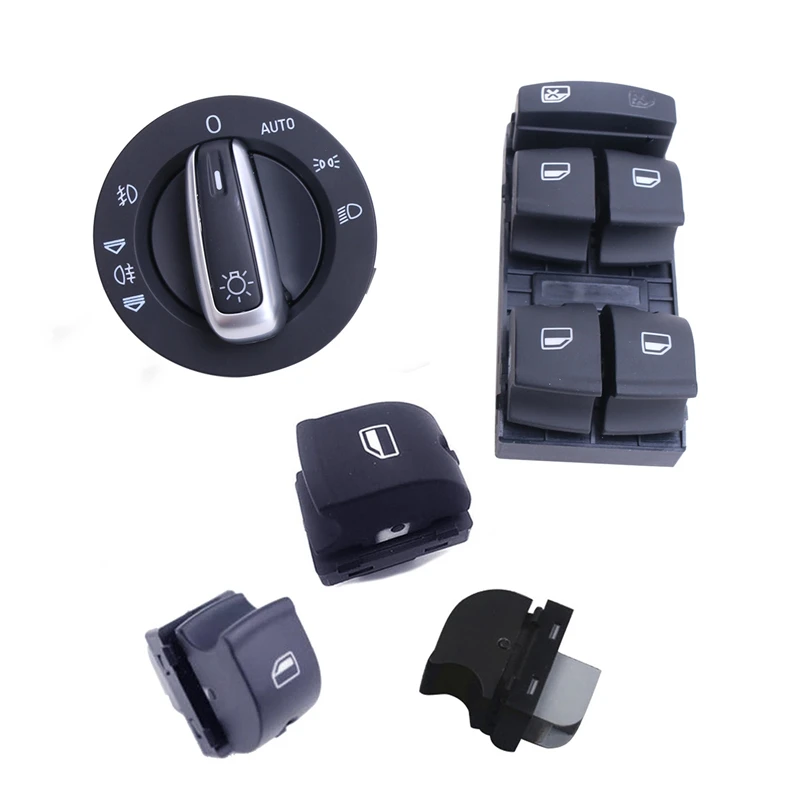 

Car Styling 5Pcs / Set Window Control Switch Button Headlight Switch Mirror Switch For Audi Q7 A3 RS6 Q7 //