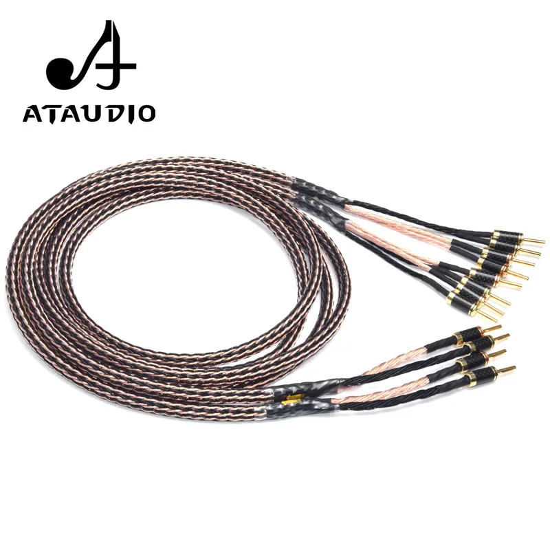 Кабель ATAUDIO Hifi для динамиков высокой чистоты провод колонок OCC с 2 банановыми