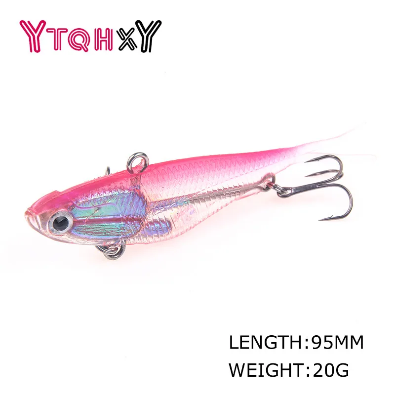 YTQHXY 1Pcs/lot New Hard VIB Lures Hot Crakbait Lifelike Fishing Wobber 95mm 20g Floating Bait Treble Hooks Sinking Tackle WQ33 - Цвет: B