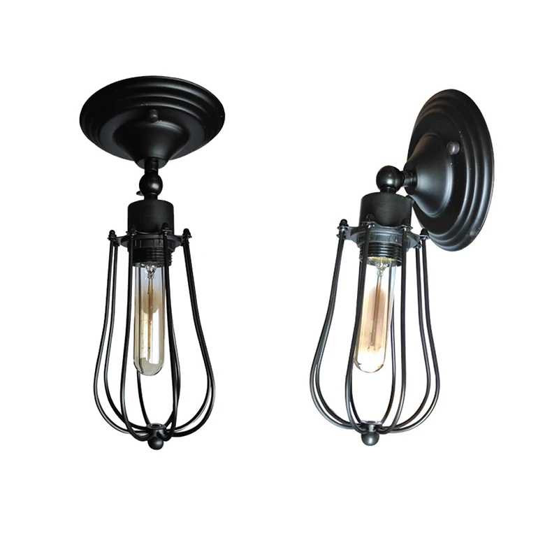 

Creative Single/Double Heads Wall Light Retro Iron Industrial Grapefruit Shape E27 Wall Lamp For Aisle Corridor Restaurant Cafe