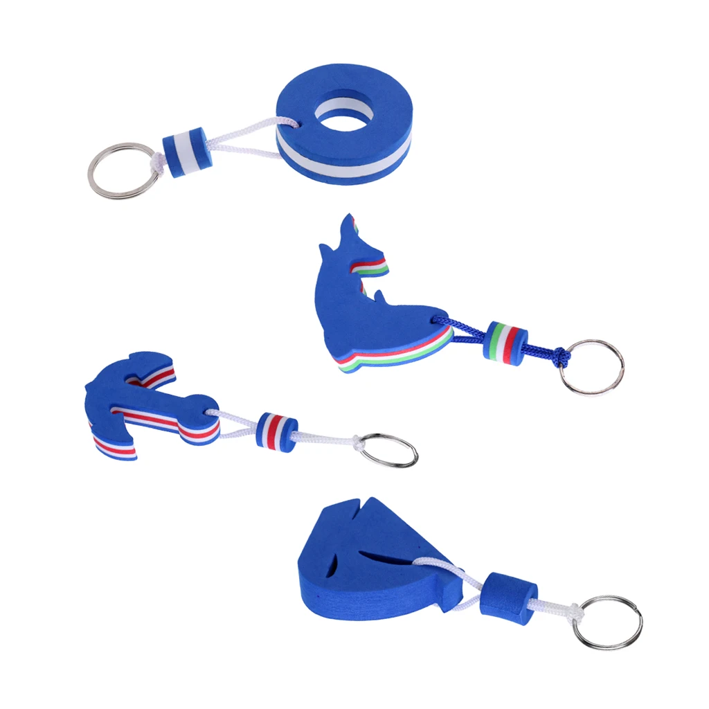 4 Pieces Sailing Floating Key Chain Boat Float Marine Keys Ring Holder Buoyant Water Sports Rowing Inflatable Boats Accessories