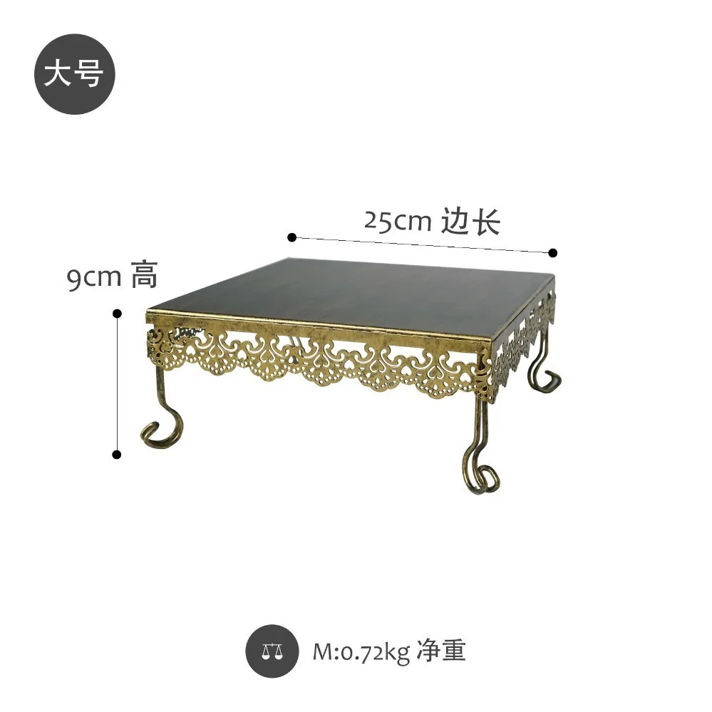 Дворцовый стиль торт стенд Европейский торт тарелка Золотой подставка для десерта десертный стол - Цвет: Square Large
