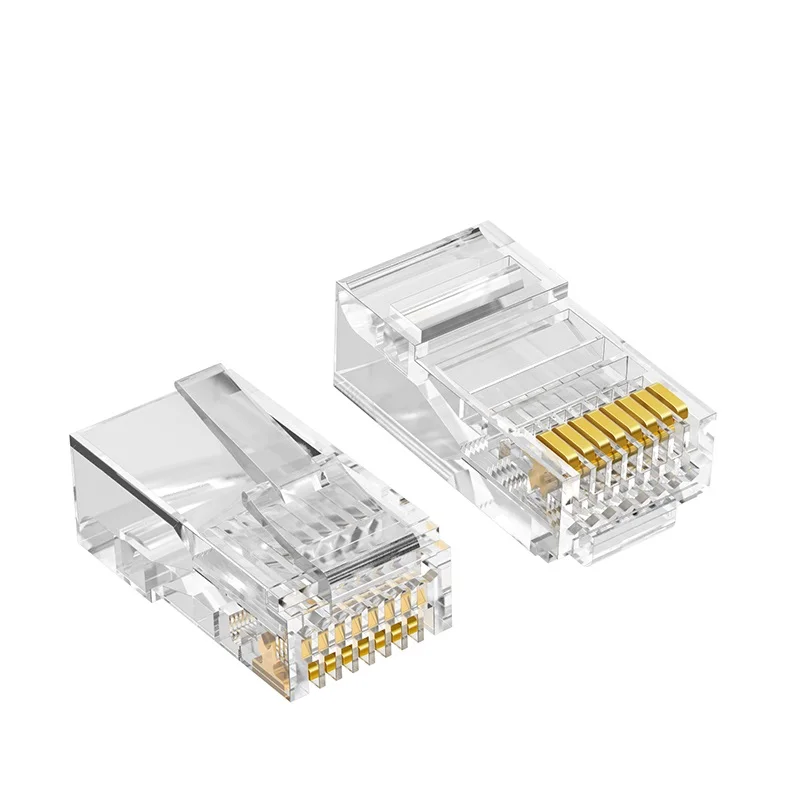 parque Natural jardín aspecto Cat5 Rj45 Connector Cat5e 8p8c Modular Ethernet Cable Head Plug Gold-plated Cat  5 Crimp Network Rj 45 Connector - Ethernet Cables - AliExpress