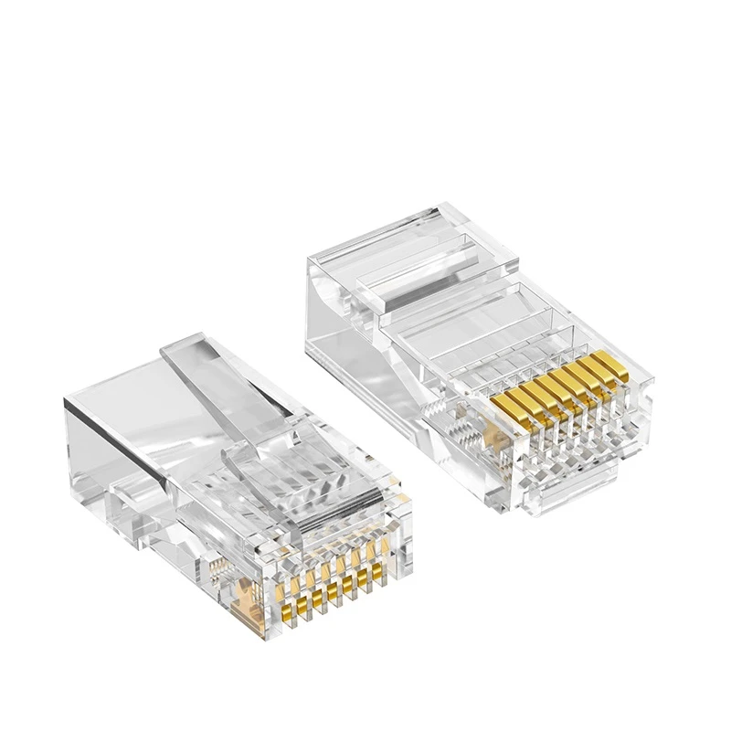 Cat5 Rj45 Connector Cat5e 8p8c Modular Cable Head Plug Gold
