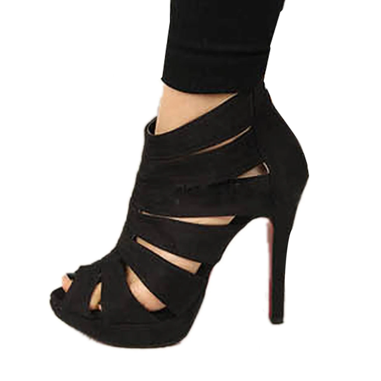 

Superior Thin Heels Shoes Gladiator Sexy Women Pumps Women's Shoes Fashion Super High Heels Women Shoes Best Lace Up Black