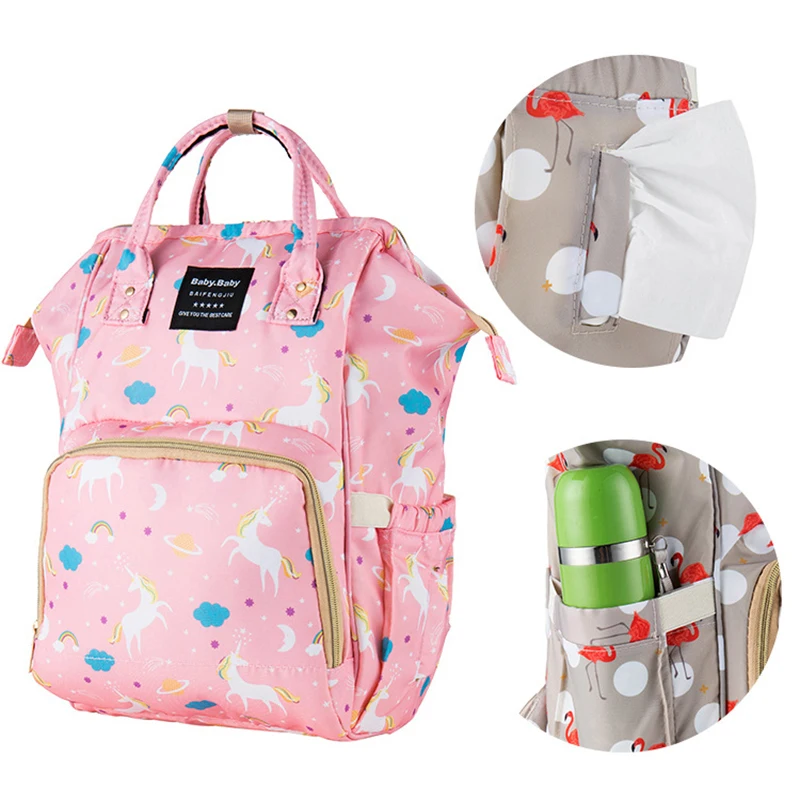 

Baby Diaper Bag Cartoon Unicorn Flamingo Mummy Baby Care Mom Nappy Bag Large Capacity Waterproof Business Backpack Travel Bag