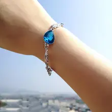 Rinhoo ожерелье с каплевидными кристаллами, браслет с листьями, модные ювелирные изделия, каплевидные женские браслеты, элегантный подарочный браслет с удлиняющей цепочкой